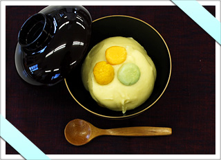 ミルクとスィートポテトのクリームぜんざい